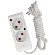 Мережевий подовжувач TECCO 3м 2 поста white (8681277841118)