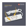 Мережевий подовжувач TECCO 3м 2 поста white (8681277841118)