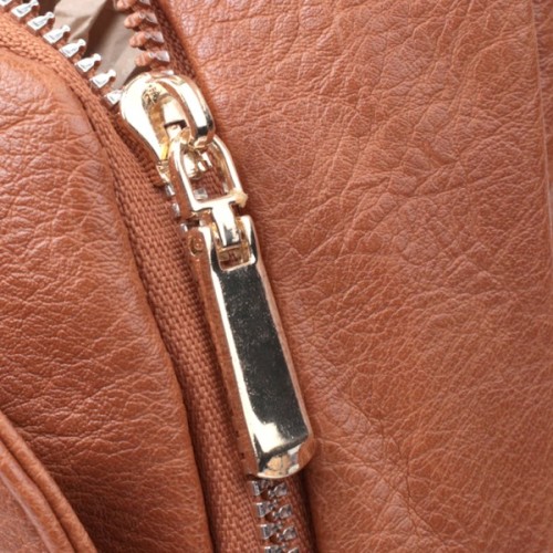 Сумка Vintage Жіноча через плече з екошкіри з акцентом на текстильну лямку Руда (22780)