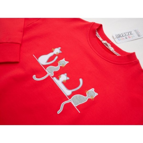 Кофта дитяча Breeze з котиками (13854-146G-coral)
