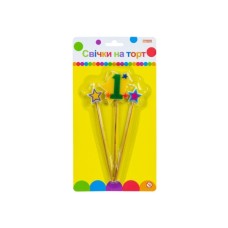 Свічка Maxi Stars "1" висотою 4,5 см, 3 шт. (MX620080-1)