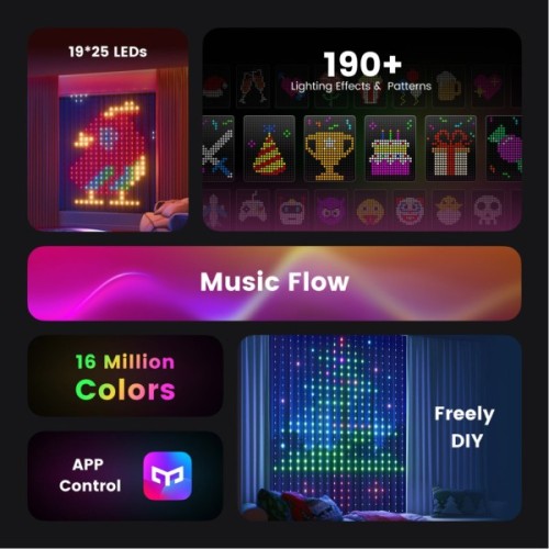 Гірлянда Yeelight RGBIC штора Yeelight Curtain light strip 1.52 м (YLYDD-0053)