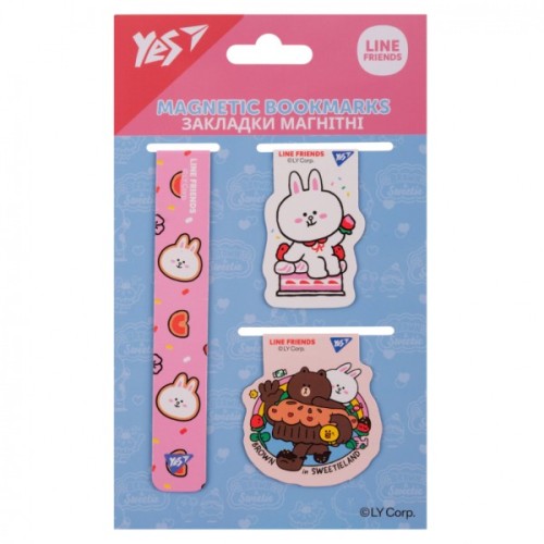 Закладки для книг Yes магнітні Line Friends 3 шт (708358)