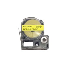 Стрічка для принтера етикеток UKRMARK E-C5YBP, 18мм х 8м, black on yellow, совместима с LC5YBP (900471)