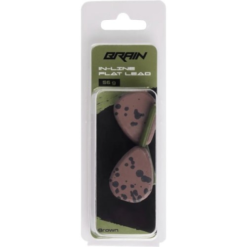 Грузило Brain In-Line Flat Lead 56g 2шт/уп Brown (1858.32.14)