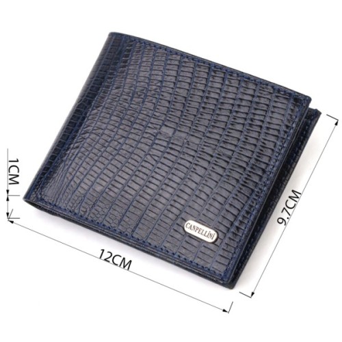 Гаманець Canpellini Без застібки з натуральної шкіри Синій (21760)