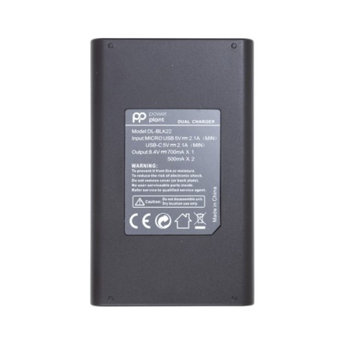 Зарядний пристрій для фото PowerPlant Panasonic DL-BLK22 для двох акумуляторів (CH980376)