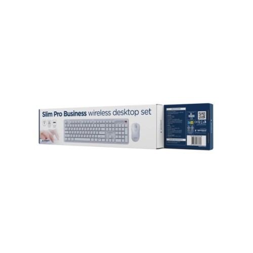 Комплект Gembird Slim Pro Business Wireless White (KBS-WPS-01-W-CYRL)