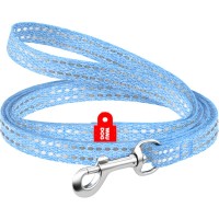 Повідець для котів WAUDOG Re-cotton світловідбивний XS 200х1 см блакитний (16442)