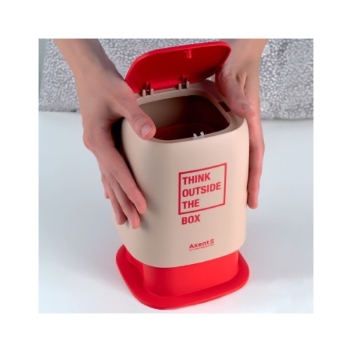 Кошик для паперів Axent Настільний контейнер для сміття, прямокутний, персиковий (2133-42-A)