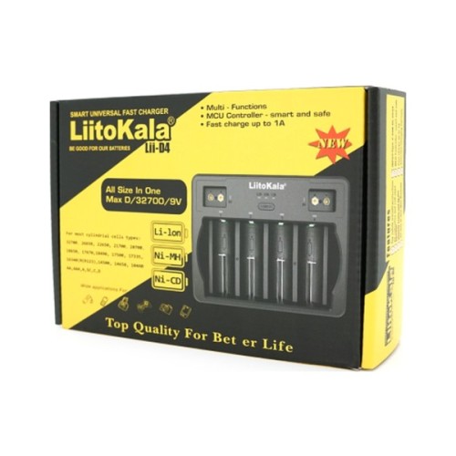 Зарядний пристрій для акумуляторів Liitokala 4 Slots, Ni-MH/Ni-CdAA,AAA,C, Li-ion/IMR32650,21700,18650 (Lii-D4)