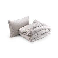 Ковдра Руно набір всесезона силіконова велюрова ковдра Soft Pearl 140х205 см з подушкою 50х70 см (924.55_Soft Pearl)