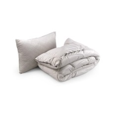Ковдра Руно набір всесезона силіконова велюрова ковдра Soft Pearl 140х205 см з подушкою 50х70 см (924.55_Soft Pearl)
