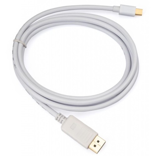 Кабель мультимедійний miniDisplayPort M to Display Port M 1.8m 4K white Vinga (VCPMDPDP1.8WH)