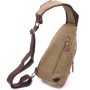 Сумка Vintage Через плече з кабелем USB чоловіча з текстилю Оливкова (21223)