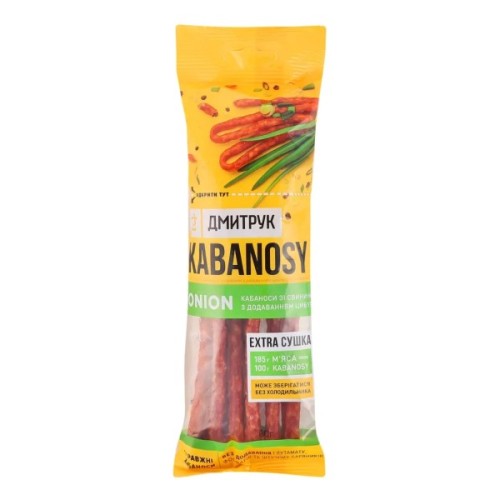 Мʼясні снеки Дмитрук Кабаноси Onion зі свинини з цибулею 80 г (4820247142143)
