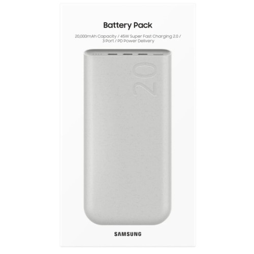Батарея універсальна Samsung 20000mAh, SuperFastCharge2.0/45W, PD/3.0, PDO/PPS, Beige (EB-P4520XUEGEU)