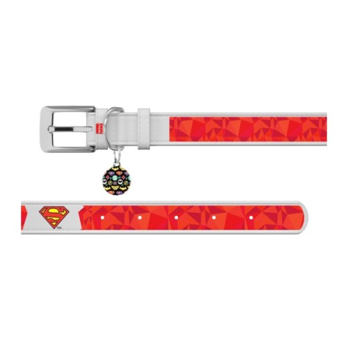 Нашийник для тварин WAUDOG Design з QR паспортом "Супермен 1" Ш 35 мм Д 46-59 см білий (0035-1007-15)