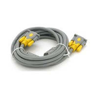 Кабель мультимедійний VGA M to VGA M 3.0m 1080P grey-yellow Merlion (YT-VGA(M)/(M)3+6GR-3m)