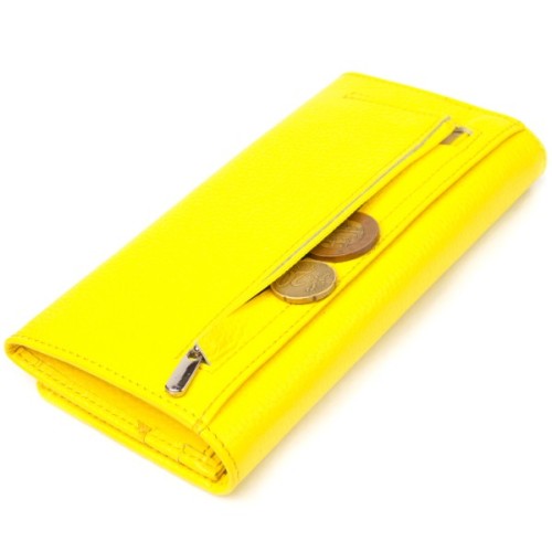 Гаманець Canpellini З натуральної шкіри флотар Лимонний (21612)