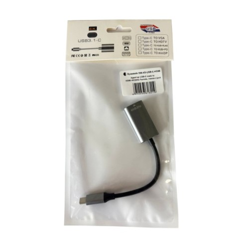 Перехідник USB-C to HDMI F USB 3.0 4K60Hz dark gray Dynamode (DM-AD-USB-C-HDMI)