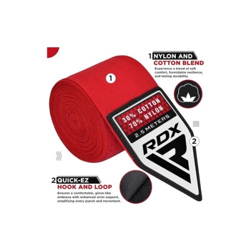 Бинт для спорту RDX Hand Wraps Red 2.5м (HWJ-RR)