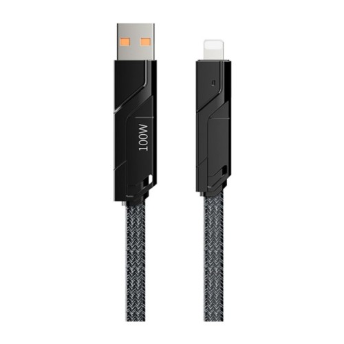 Дата кабель USB-C to USB-C + Lightning + USB-A 1.5m Black Proda (PD-B96th-BK)