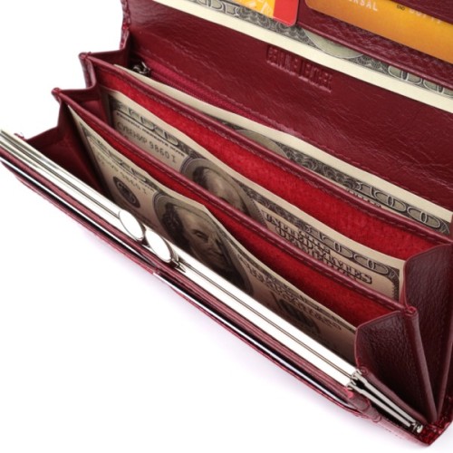 Гаманець ST Leather З натуральної шкіри Червоний (22680)