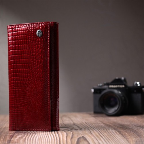 Гаманець ST Leather З натуральної шкіри Червоний (22680)