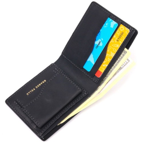 Портмоне Grande Pelle Шкіряне Чорне (16733)