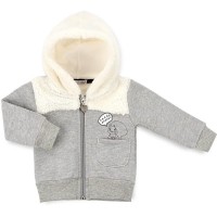 Кофта дитяча Haknur на блискавки з хутряним капюшоном (6943-68G-gray)