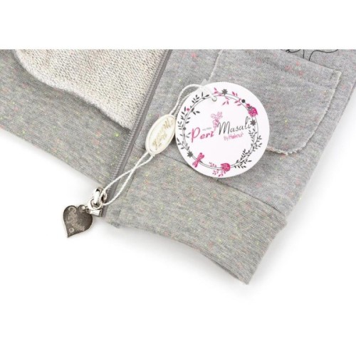 Кофта дитяча Haknur на блискавки з хутряним капюшоном (6943-68G-gray)