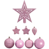 Ялинкова іграшка House Of Seasons Пластик 40 шт Кульки світло-рожеві (8718861797039)