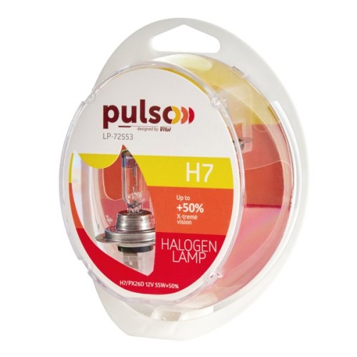 Автолампа PULSO H7/PX26D 12v55w+50 X-treme Vision/plastic box (LP-72553)