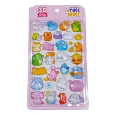 Стікер-наклейка Tiki Wiki набір 3D-наліпок серії Crystal – Тікі милі тваринки (51369)