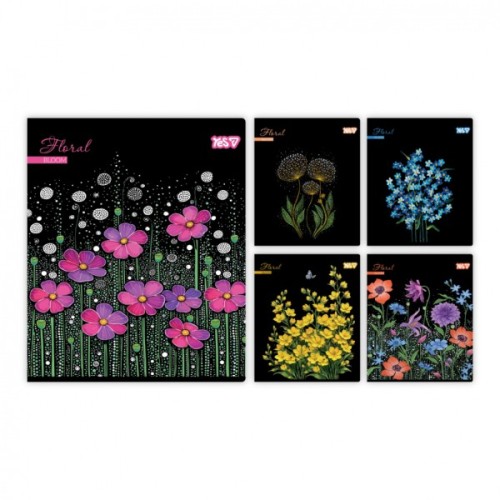 Зошит Yes Floral bloom А5 24 аркушів клітинка (768592)