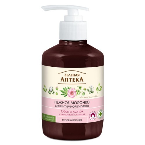 Молочко для інтимної гігієни Green Pharmacy Овес і бавовна 370 мл (4823015935107)