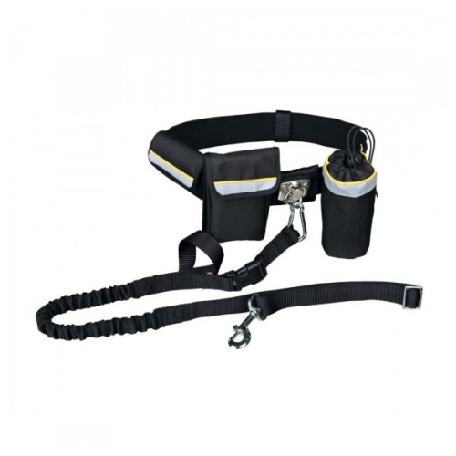 Повідець для собак Trixie Hands Free ремінь 60-120 см/40 мм, повідець 1-1.35 м/25 мм чорний (4011905012759)