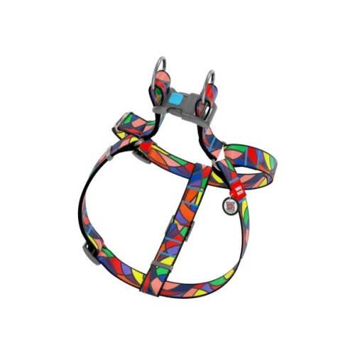 Шлея для собак WAUDOG Nylon з QR паспортом анатомічна "Вітраж" L (4608)