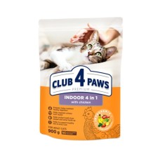 Сухий корм для кішок Club 4 Paws Преміум. Для кішок, які живуть в приміщенні 4 в 1 900 г (4820083909412)