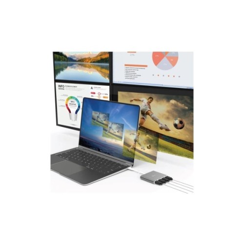 Адаптер USB-C to 4xHDMI F quad display J5create (JCA366-N)