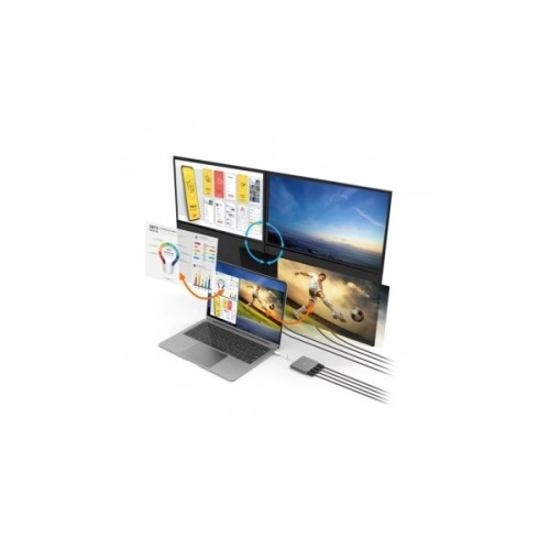 Адаптер USB-C to 4xHDMI F quad display J5create (JCA366-N)