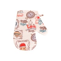 Кухонна прихватка MirSon рогожа/напівпанама №218 - Cream services (2200006754503)