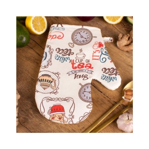 Кухонна прихватка MirSon рогожа/напівпанама №218 - Cream services (2200006754503)