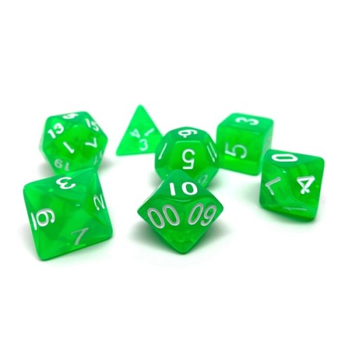 Набір кубиків для настільних ігор Games 7 Days Transparent 7 Dice Set - Green (g7dtran05)