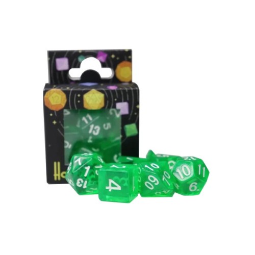 Набір кубиків для настільних ігор Games 7 Days Transparent 7 Dice Set - Green (g7dtran05)
