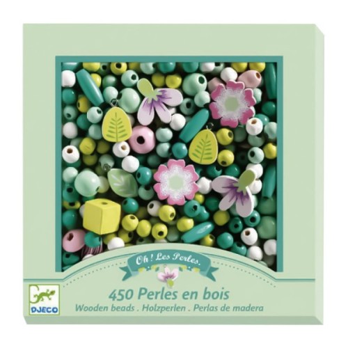 Набір для творчості Djeco з дерев'яними бусинами Квіти (DJ09808)