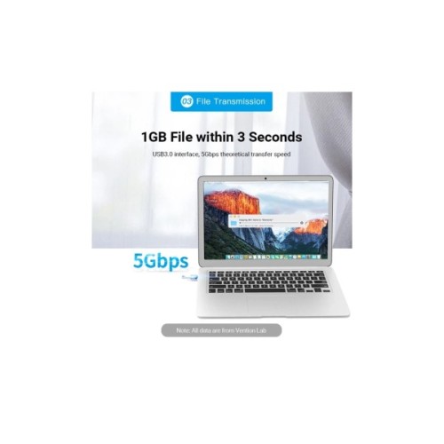 Перехідник OTG USB 3.0 AF to USB-C gray Vention (CDQH0)