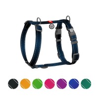 Шлея для собак WAUDOG Nylon Mono анатомічна H-подібна з QR паспортом, пластиковий фастекс, XL чорна (54591)