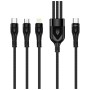Дата кабель USB-C to Lightning + Micro 5P + USB-C 1.2m 3.0A (PD60W data) Black ColorWay (CW-CBPDU3060-BK)